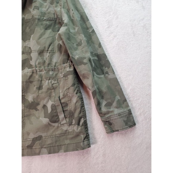 Old Navy‎ Jacket Womens Small Green Camo Print Long Sleeve Collared Button Front - Picture 5 of 10